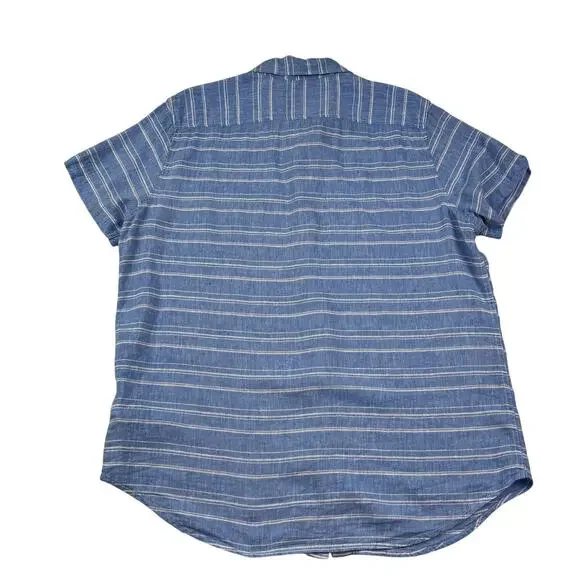 Ben Sherman Striped Lightweight Linen/Rayon Resort Button Down Shirt Men's L - Picture 2 of 6